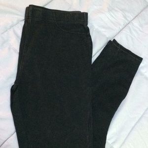 Black & Cream Distress Jeans Looking Leggings